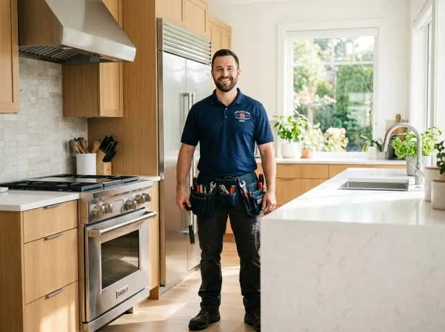 Appliance Repair Hero technician in a Accokeek, MD kitchen after an appliance repair